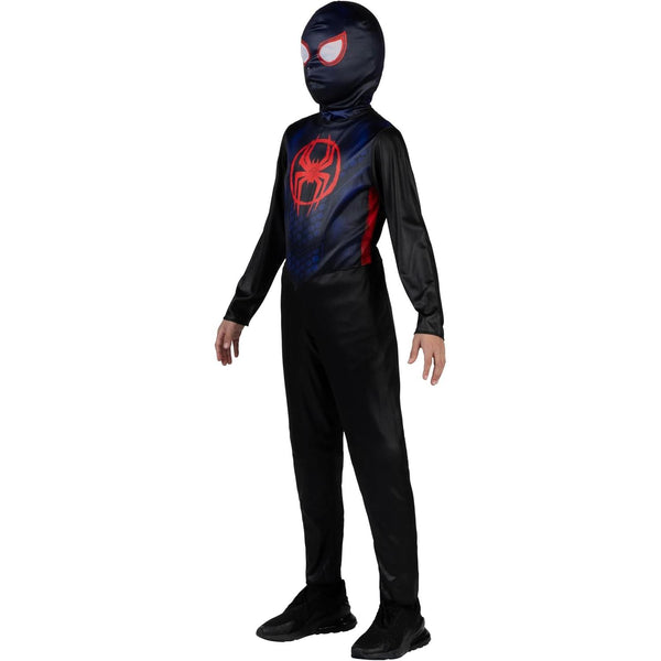 Marvel's Official Miles Morales Halloween Costume Poly Jersey Jumpsuit with Fabric Mask