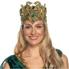 Medusa Gold Vinyl Headpiece With Green Jewels