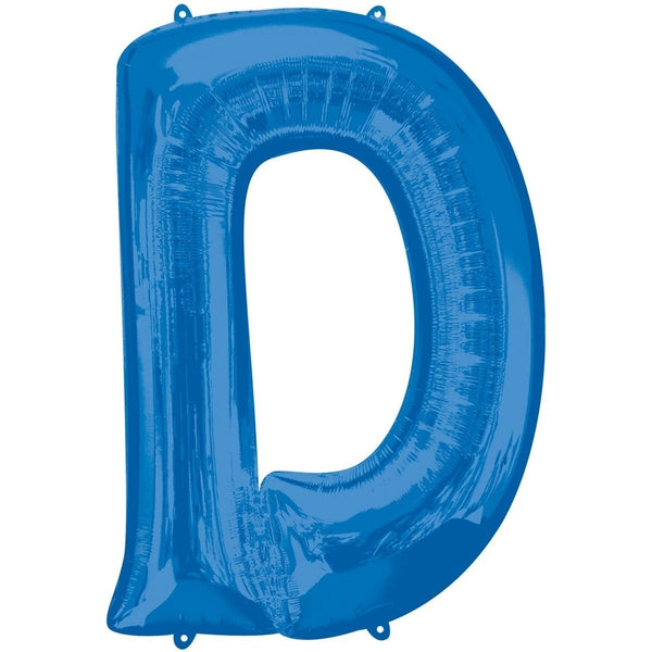Metallic Balloon - Jumbo Letter Blue D