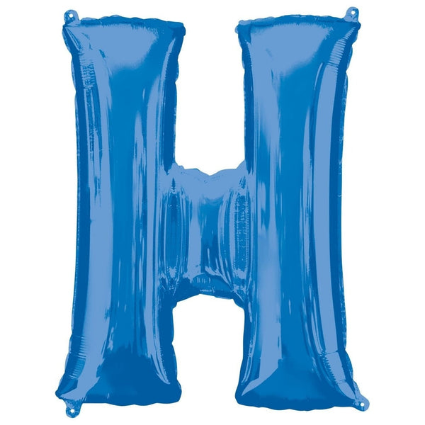 Metallic Balloon - Jumbo Letter Blue H