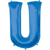 Metallic Balloon - Jumbo Letter Blue U