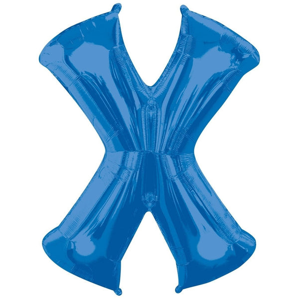 Metallic Balloon - Jumbo Letter Blue X