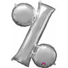 Metallic Balloon - Jumbo Symbol Silver %