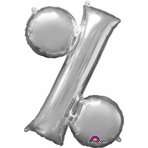 Metallic Balloon - Jumbo Symbol Silver %