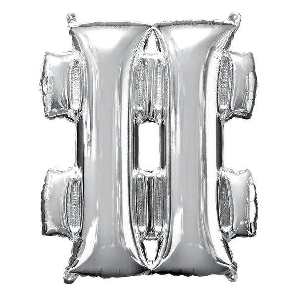 Metallic Balloon - Jumbo Symbol Silver #