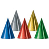 Metallic Cone Party Hats, Assorted