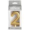 Metallic Gold Birthday Candle Number 2