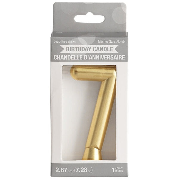 Metallic Gold Birthday Candle Number 7