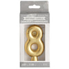 Metallic Gold Birthday Candle Number 8