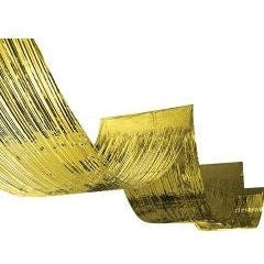Metallic Gold Fringe Ceiling Curtain