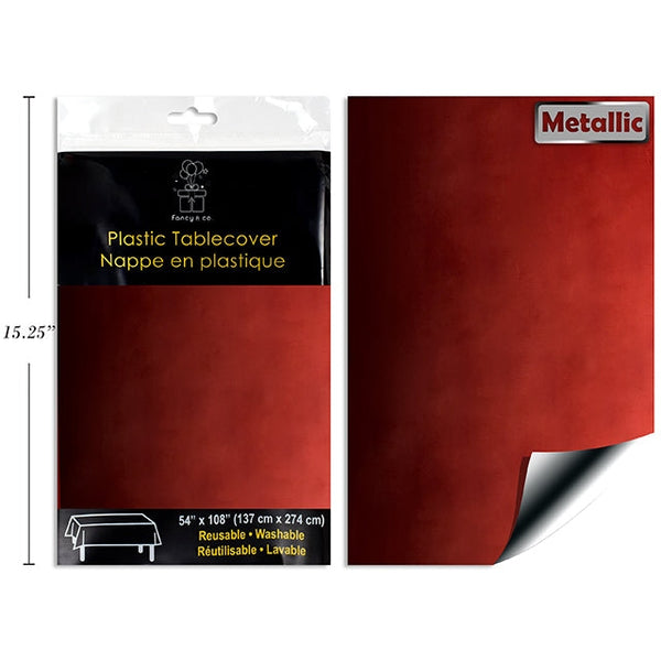 Metallic Red Rectangular Table Cover 54x108in