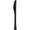 Midnight Black Solid Premium Plastic Knives, 20 Count