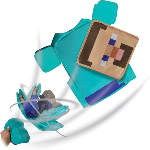 Minecraft Steve Costume for Kids, Official Minecraft Costume Pop Out Outfit with Headpiece, Child Size Large 10-12