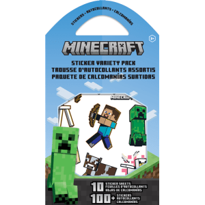 Minecraft Sticker Variety Pack, 10 Sheets, 100+ Stickers