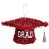 Mini Tinsel Graduation Cap - Red