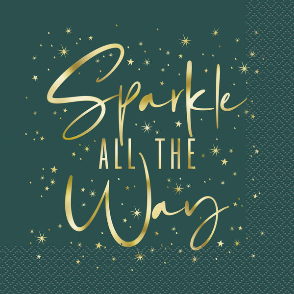 Modern Christmas Sparkle All The Way Lunch Napkin