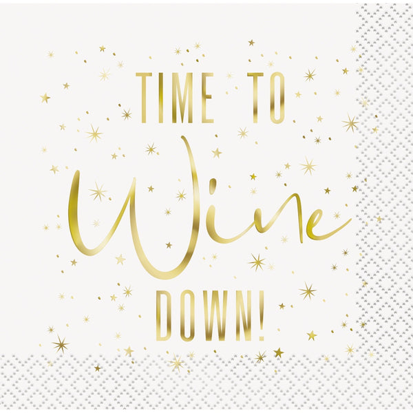 Modern Christmas Time To Wine Down Napkin