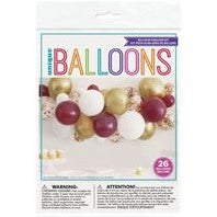 Modern Thanksgiving Maroon, White and Gold Balloon Arch Kit