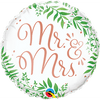 Mr. & Mrs. Elegant Greenery 18" Foil