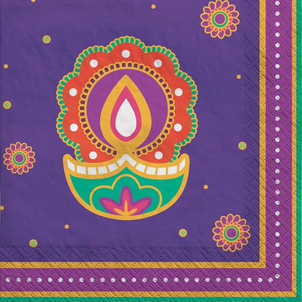 Napkin - Purple, Beverage, Rangoli Dream, 5", 16 Count