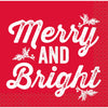 Napkins - Beverage, "Merry and Bright", 16 Count
