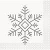 Napkins - Beverage, Silver Snowflakes