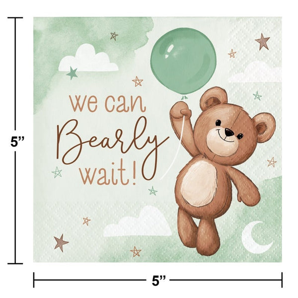 Napkins - Beverage, Teddy Bear