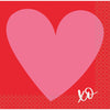 Napkins - Beverage, XO Hearts 16 Count