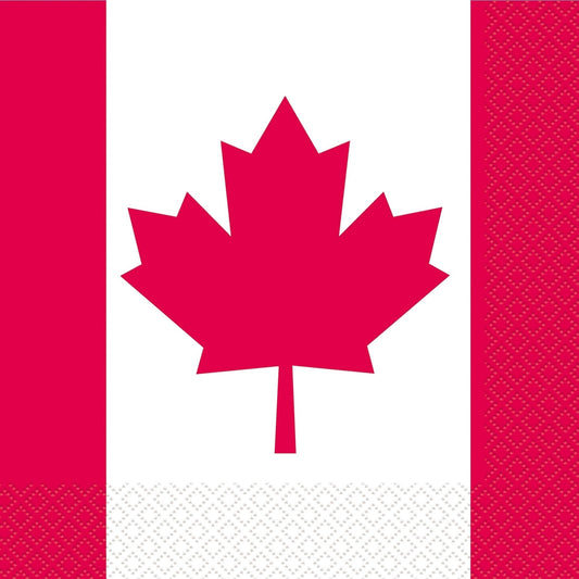 Napkins - Lunch, Canada Day Leaf, 16 Count