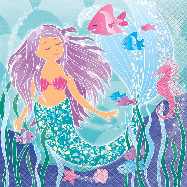 Napkins - Lunch, Mermaid, 16 Count
