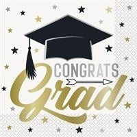 Lunch Napkin - Stars And Caps Grad