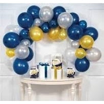 Navy, Gold & Silver Balloon Party Garland Kit