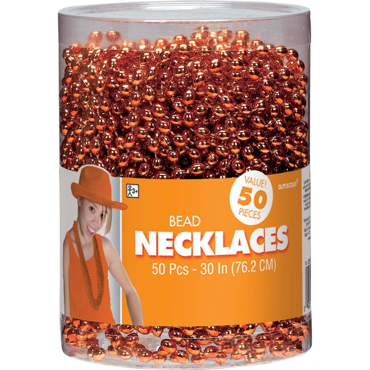 Necklace Bead 50 Ct. Orange