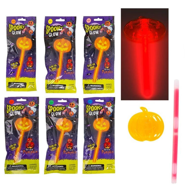 Neon Glo Pumpkin Glow Stick 8" - Assorted 1 per