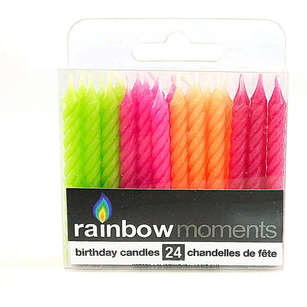 Neon Spiral Candles 24cnt