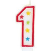 Number 1 Glitter Birthday Candle with Cake Decoration