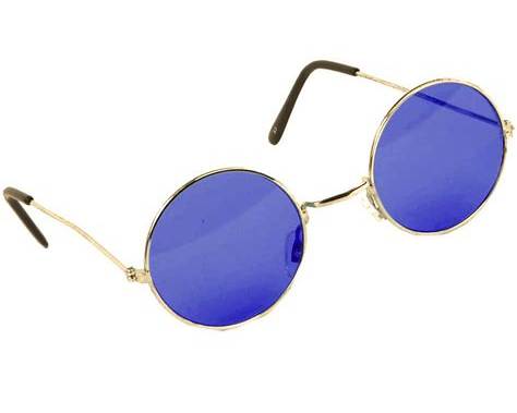 Adult Blue Hippie Glasses Costume Accessory