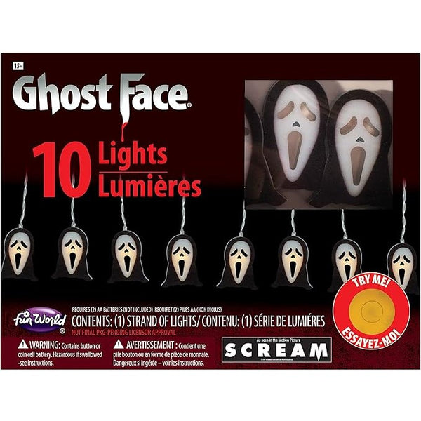 Officially Licensed Ghost Face/Scream String Lights Battery Operated