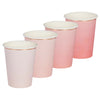 Ombre Pink & Rose Gold Paper Cups