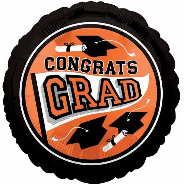 Orange Congrats Grad 18" Foil Balloon