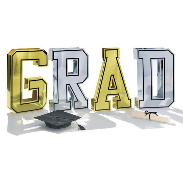 Oversized G-R-A-D Foil Centerpiece