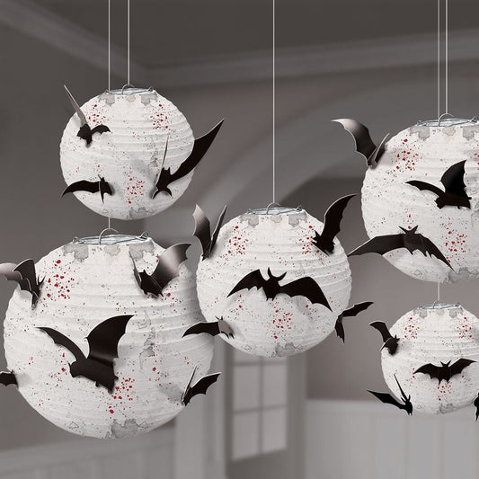 Paper Lanterns W/ Bat Add-Ons
