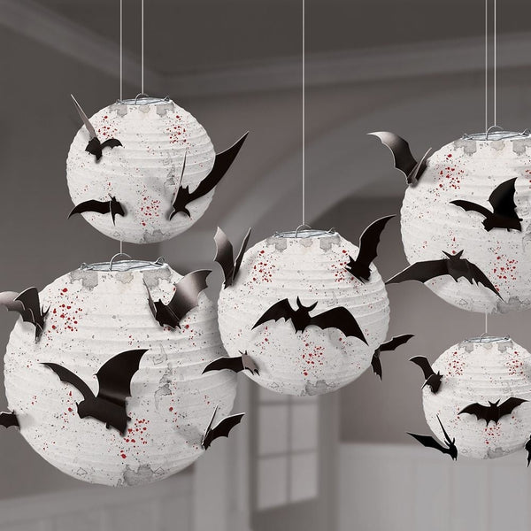 Paper Lanterns W/ Bat Add-Ons