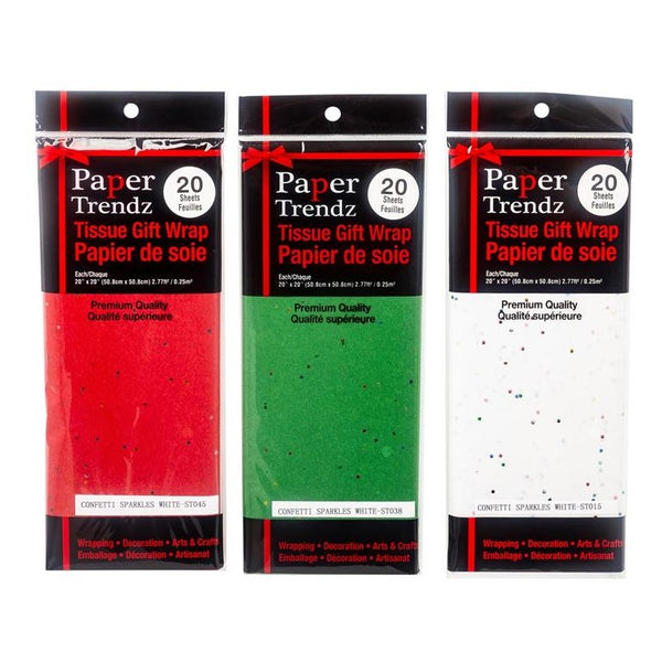 Paper T. Christmas Confetti Tissue, 20" x 20", 20 Sheets