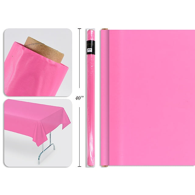 Pink Plastic Table Roll 40x100ft