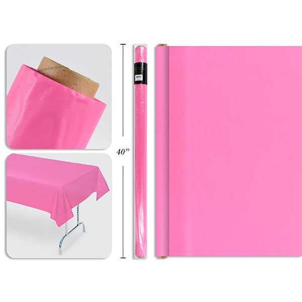 Pink Plastic Table Roll 40x100ft
