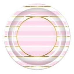 Pink Stripe Plates