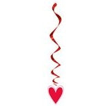Pink and Red Heart Hanging Swirl Decorations