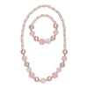 Pinky Pearl Necklace & Bracelet Set, 2pc