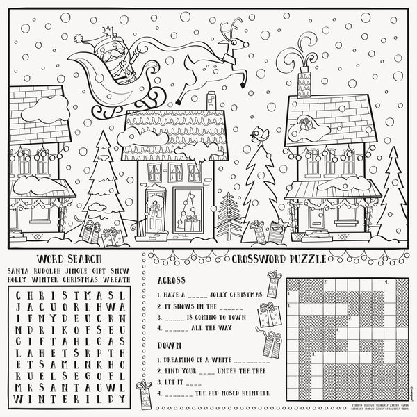 Placemats - Coloring, Christmas, 8 Count